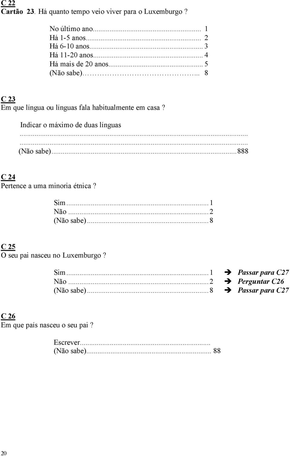 Indicar o máximo de duas línguas......... C Pertence a uma minoria étnica? Sim... Não.