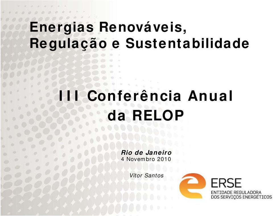 Conferência Anual da RELOP Rio