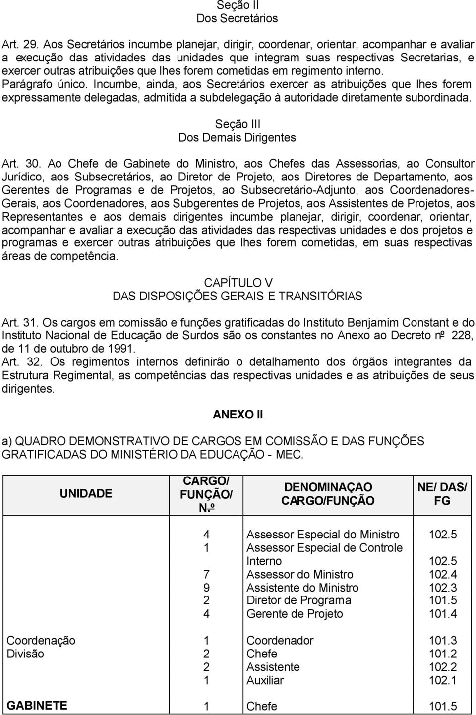 lhes forem cometidas em regimento interno. Parágrafo único.