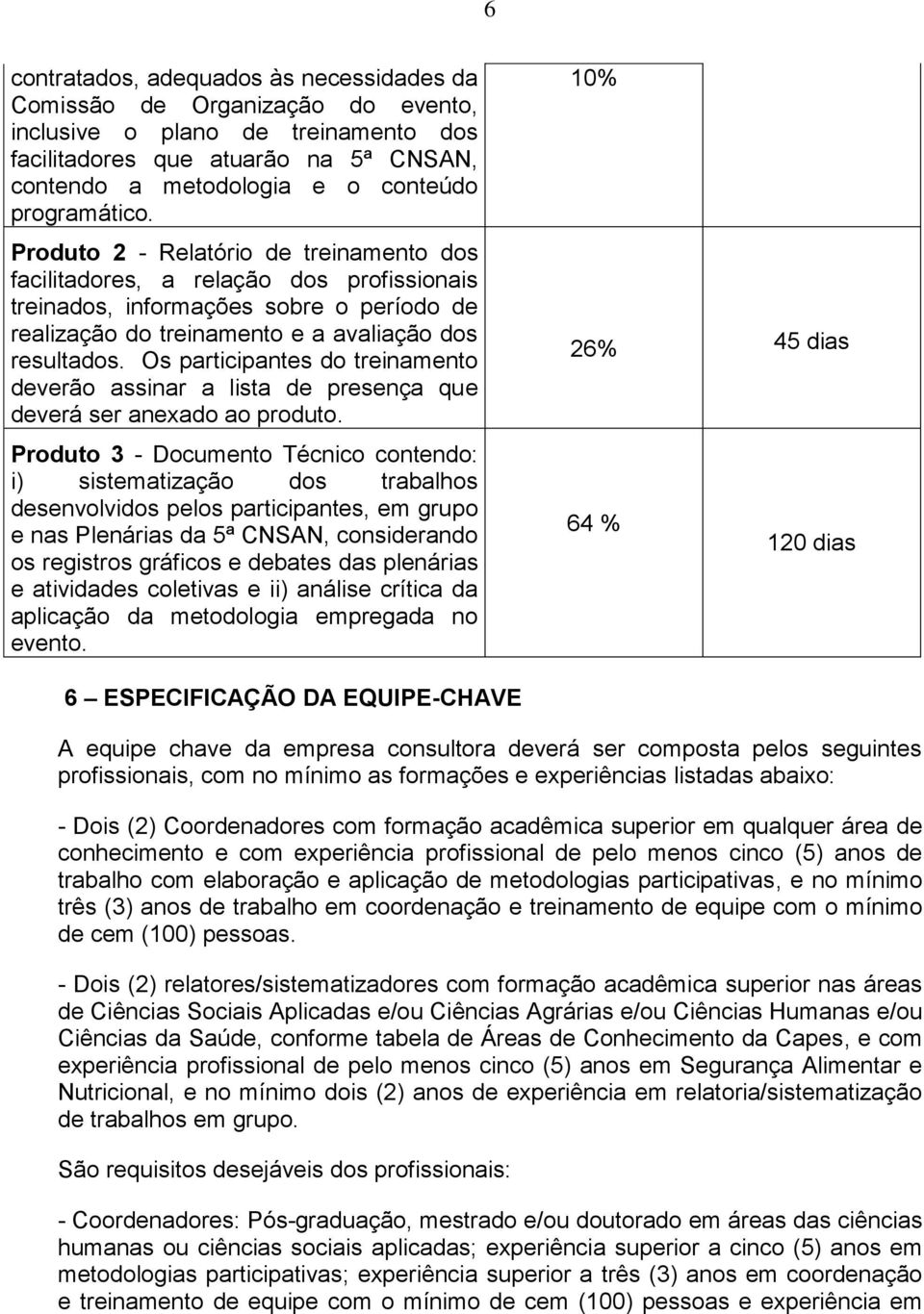 Os participantes do treinamento deverão assinar a lista de presença que deverá ser anexado ao produto.