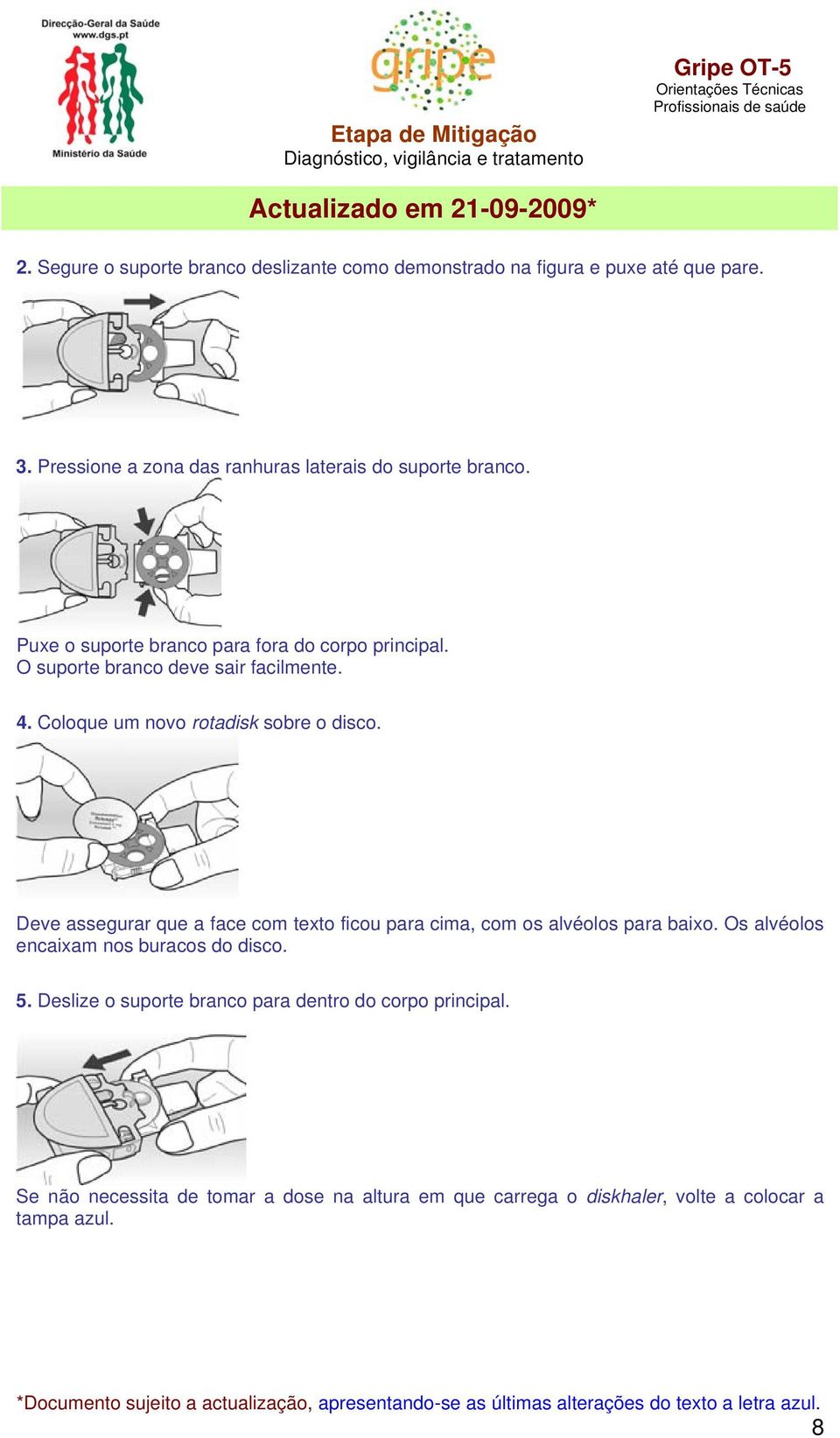 O suporte branco deve sair facilmente. 4. Coloque um novo rotadisk sobre o disco.