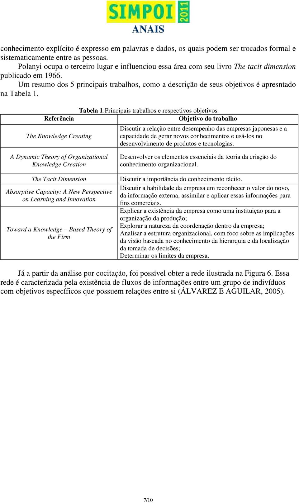 Um resumo dos 5 principais trabalhos, como a descrição de seus objetivos é apresntado na Tabela 1.