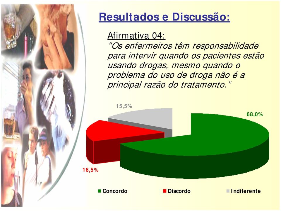 drogas, mesmo quando o problema do uso de droga não é a