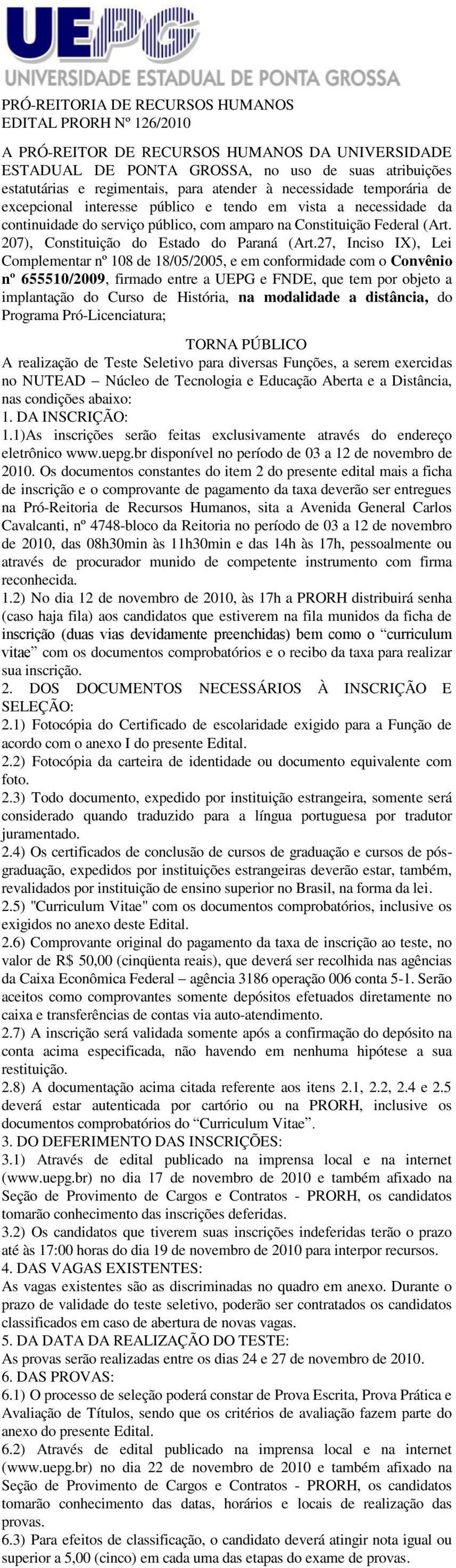 207), Constituição do Estado do Paraná (Art.