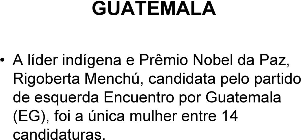 partido de esquerda Encuentro por Guatemala