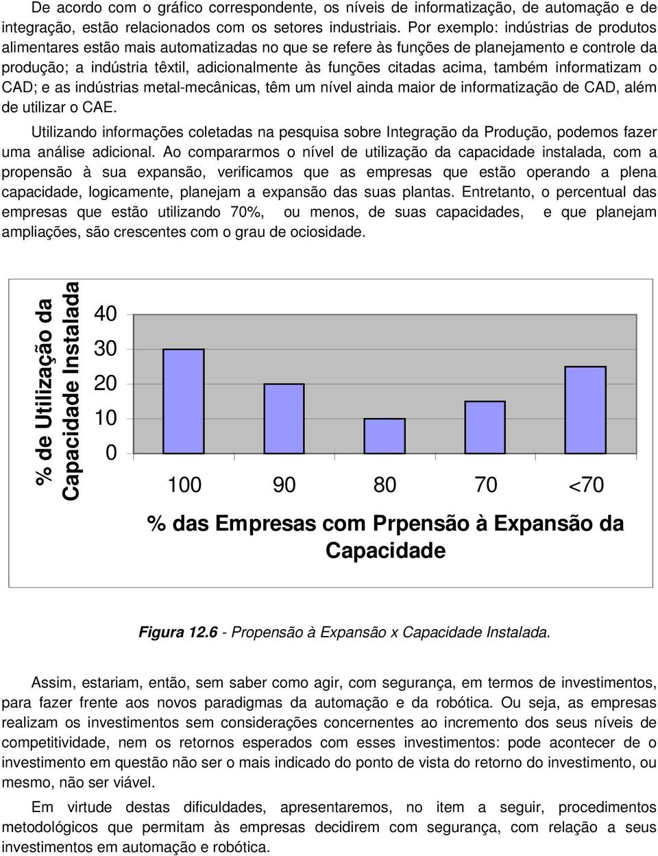 acima, também informatizam o CAD; e as indústrias metal-mecânicas, têm um nível ainda maior de informatização de CAD, além de utilizar o CAE.