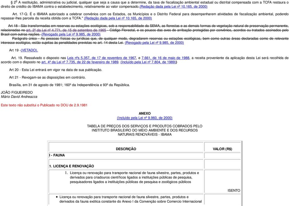 É o IBAMA autorizado a celebrar convênios com os Estados, os Municípios e o Distrito Federal para desempenharem atividades de fiscalização ambiental, podendo repassar-lhes parcela da receita obtida