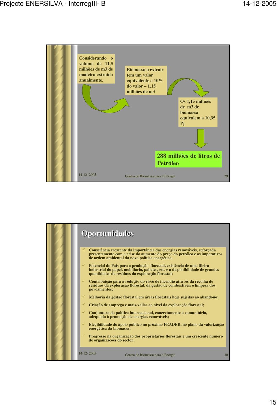 Energia 29 Oportunidades Consciência crescente da importância das energias renováveis, reforçada presentemente com a crise do aumento do preço do petróleo e os imperativos de ordem ambiental da nova