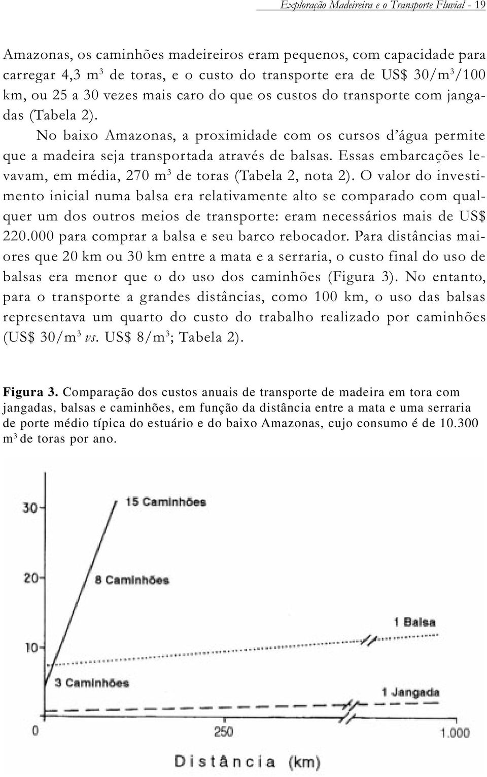 Essas embarcações levavam, em média, 270 m 3 de toras (Tabela 2, nota 2).