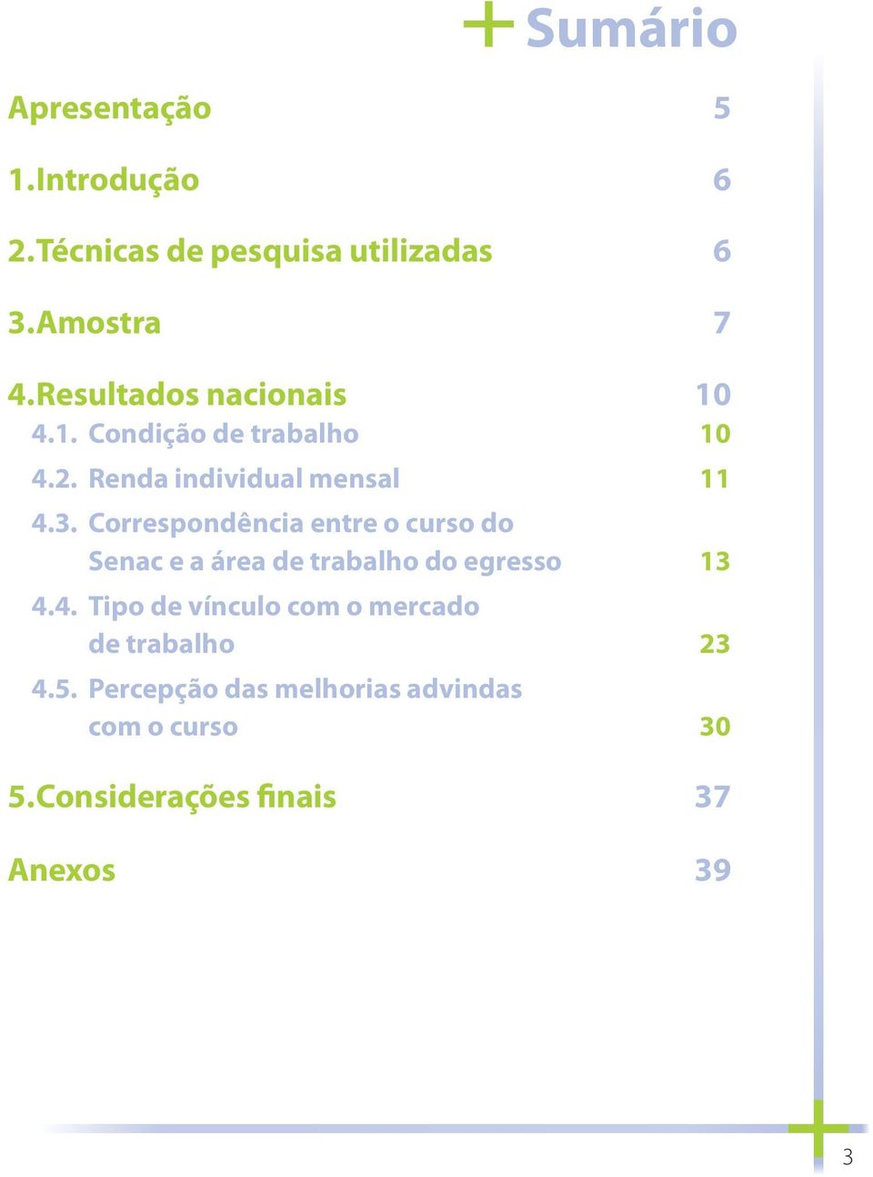 Correspondência entre o curso do Senac e a área de trabalho do egresso 3 4.