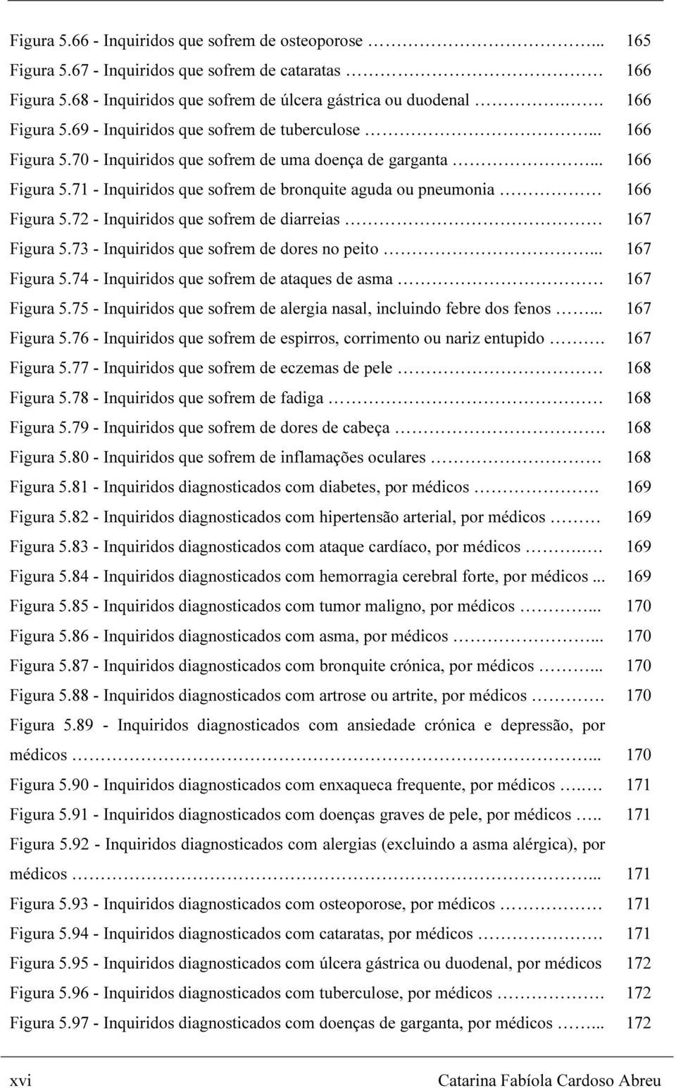 73 - Inquiridos que sofrem de dores no peito... Figura 5.74 - Inquiridos que sofrem de ataques de asma Figura 5.75 - Inquiridos que sofrem de alergia nasal, incluindo febre dos fenos... Figura 5.76 - Inquiridos que sofrem de espirros, corrimento ou nariz entupido.