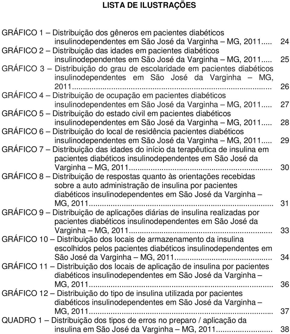 .. 25 GRÁFICO 3 Distribuição do grau de escolaridade em pacientes diabéticos insulinodependentes em São José da Varginha MG, 2011.