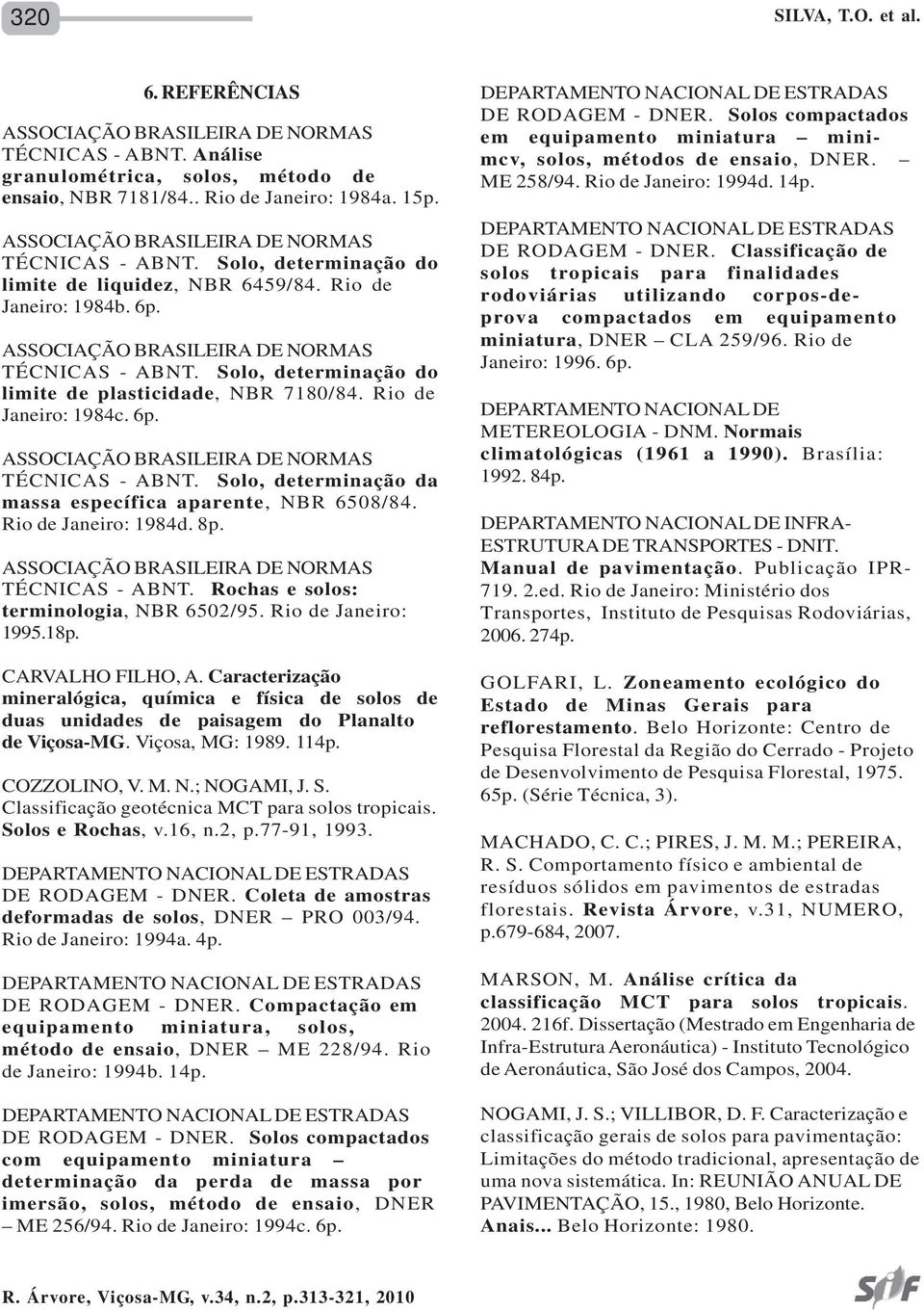 Rio de Janeiro: 1984d. 8p. TÉCNICAS - ABNT. Rochas e solos: terminologia, NBR 6502/95. Rio de Janeiro: 1995.18p. CARVALHO FILHO, A.