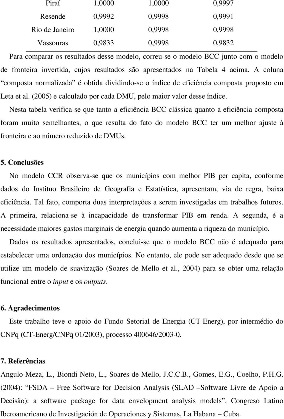 (2005) e calclado por cada DMU, pelo maor valor desse índce.