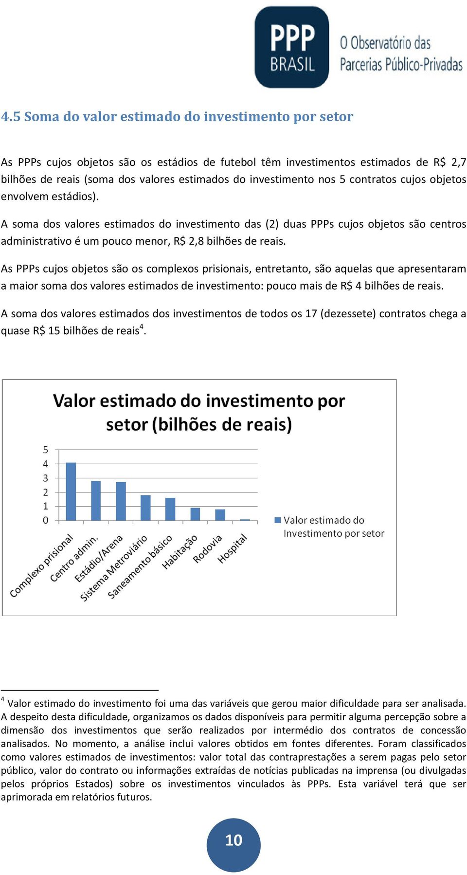 A soma dos valores estimados do investimento das (2) duas PPPs cujos objetos são centros administrativo é um pouco menor, R$ 2,8 bilhões de reais.