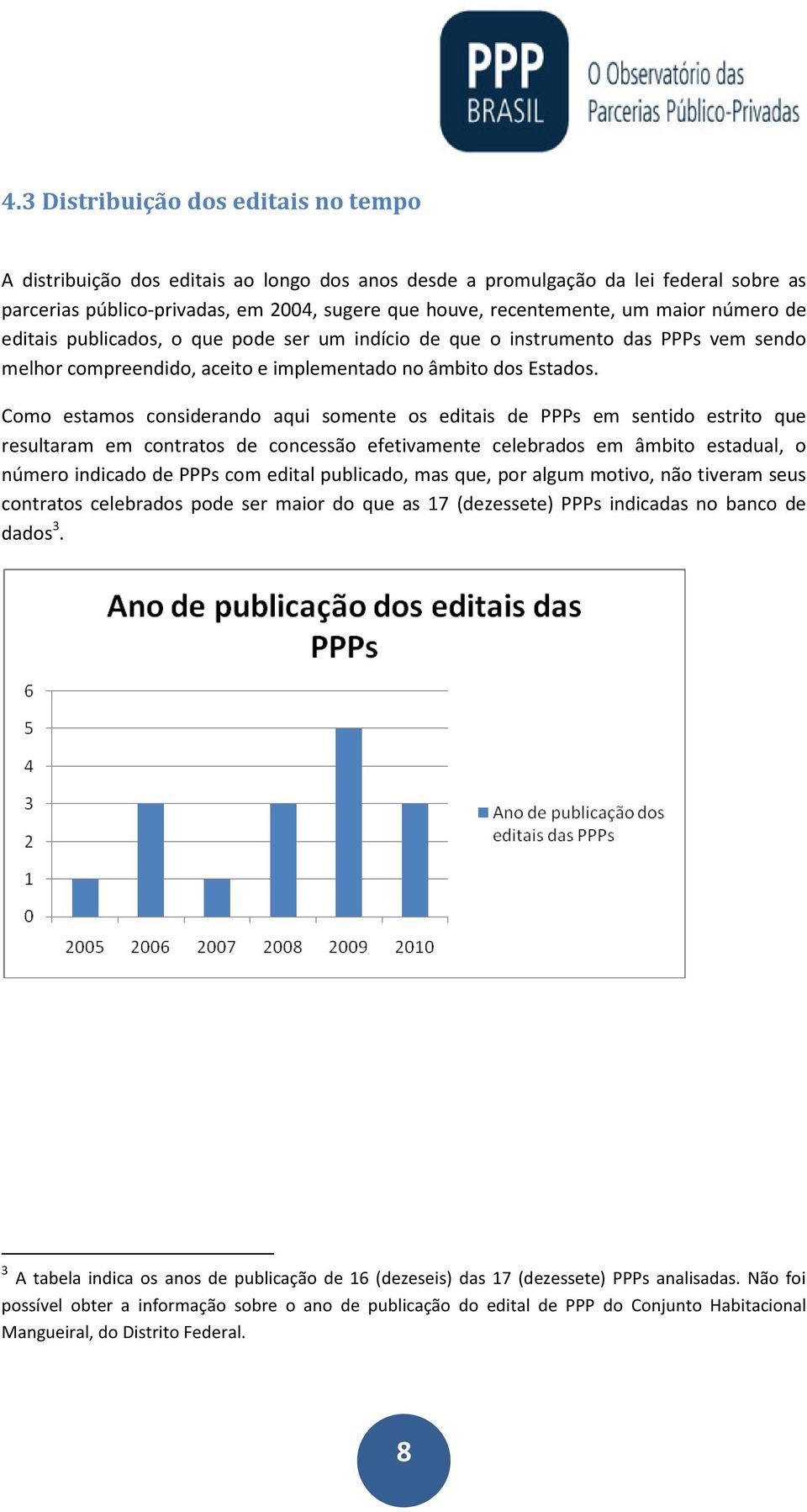 Como estamos considerando aqui somente os editais de PPPs em sentido estrito que resultaram em contratos de concessão efetivamente celebrados em âmbito estadual, o número indicado de PPPs com edital