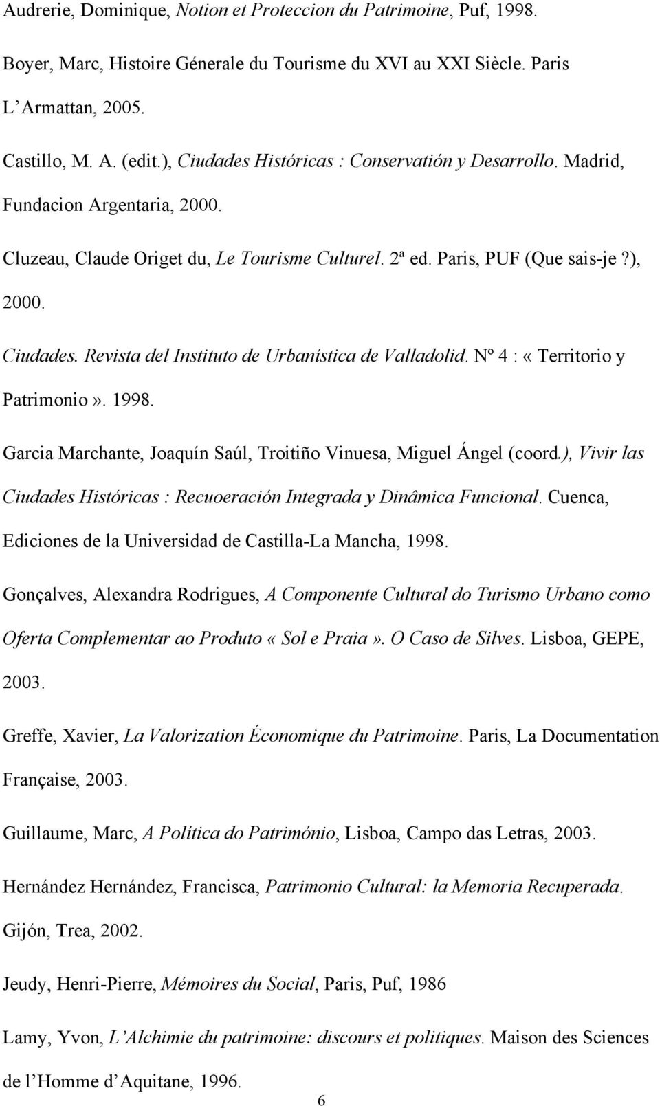 Nº 4 : «Territorio y Patrimonio». 1998. Garcia Marchante, Joaquín Saúl, Troitiño Vinuesa, Miguel Ángel (coord.), Vivir las Ciudades Históricas : Recuoeración Integrada y Dinâmica Funcional.