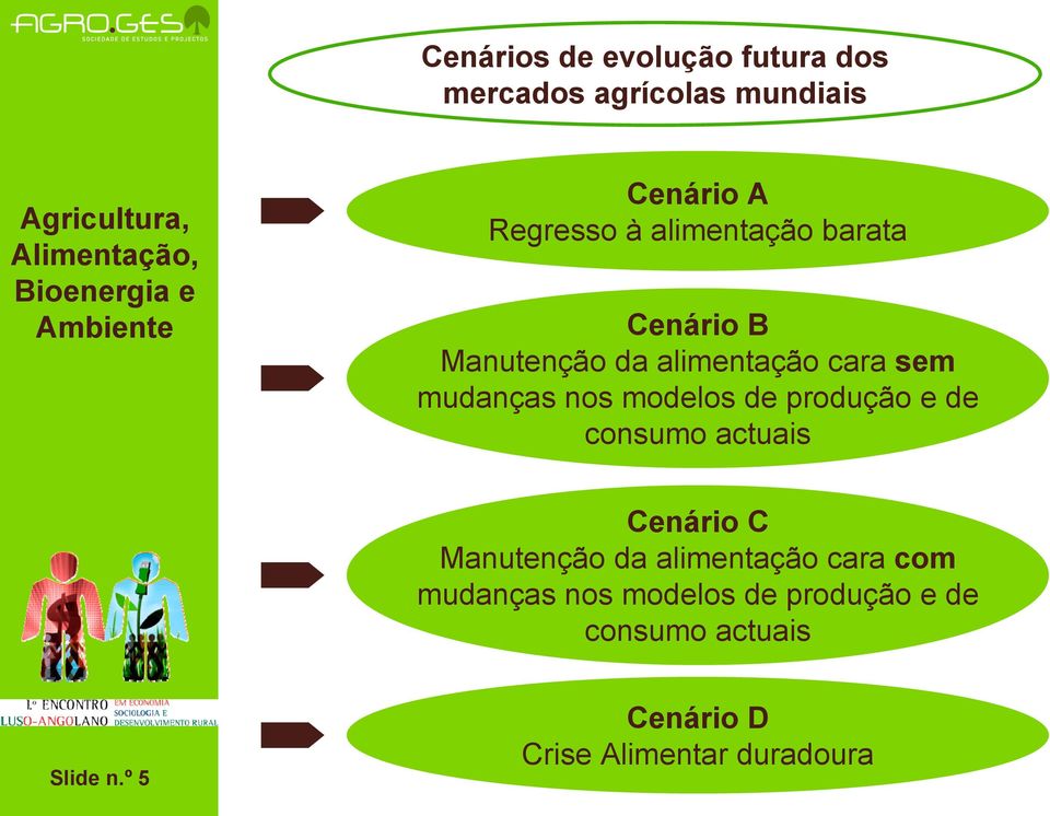 modelos de produção e de consumo actuais Cenário C Manutenção da alimentação cara com