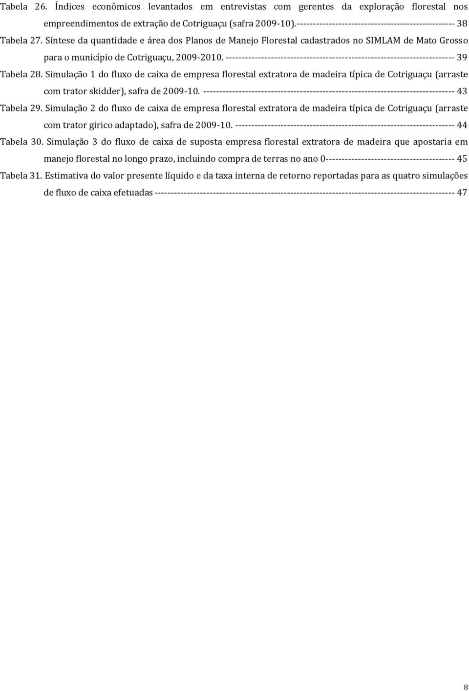 Síntese da quantidade e área dos Planos de Manejo Florestal cadastrados no SIMLAM de Mato Grosso para o município de Cotriguaçu, 2009-2010.