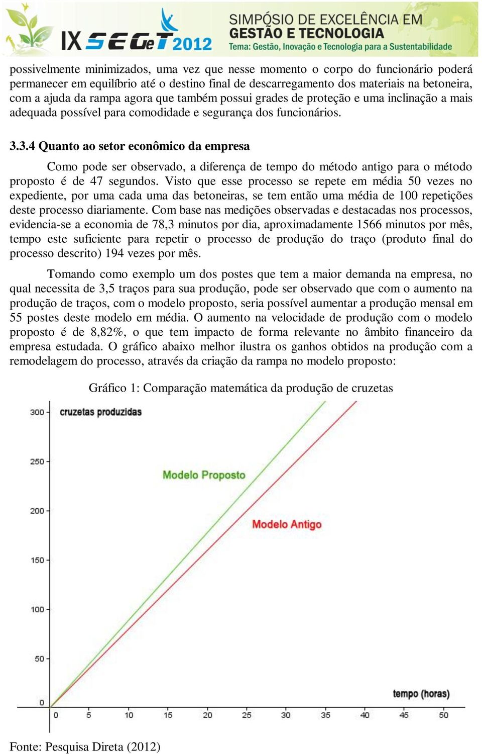 3.4 Quanto ao setor econômico da empresa Como pode ser observado, a diferença de tempo do método antigo para o método proposto é de 47 segundos.