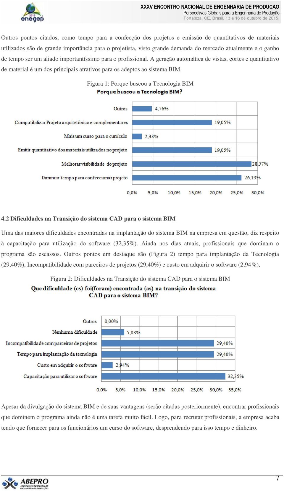 A geração automática de vistas, cortes e quantitativo de material é um dos principais atrativos para os adeptos ao sistema BIM. Figura 1: Porque buscou a Tecnologia BIM 4.