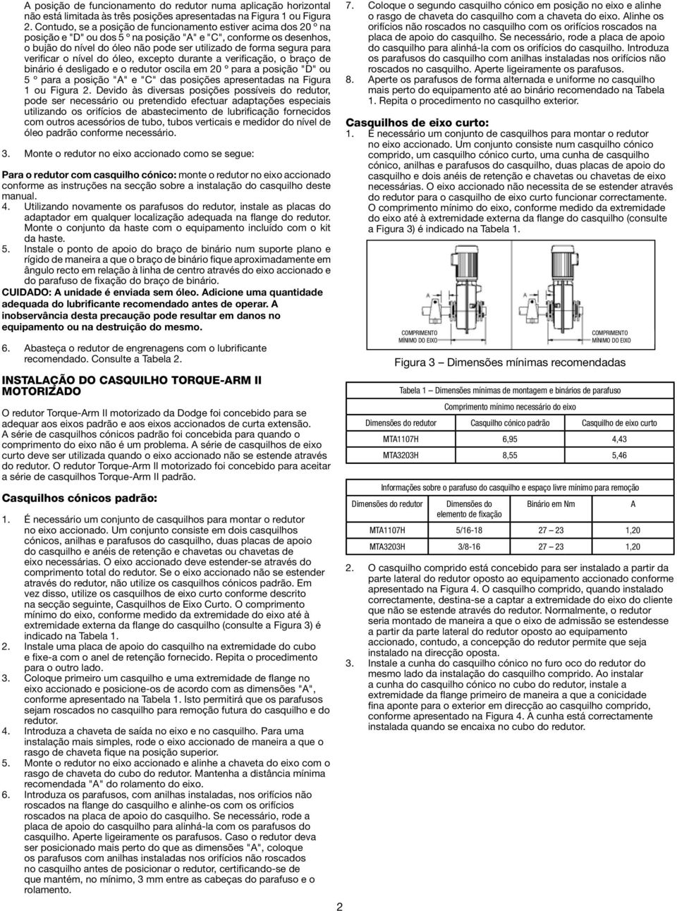 para verificar o nível do óleo, excepto durante a verificação, o braço de binário é desligado e o redutor oscila em 20 º para a posição "D" ou 5 º para a posição "A" e "C" das posições apresentadas