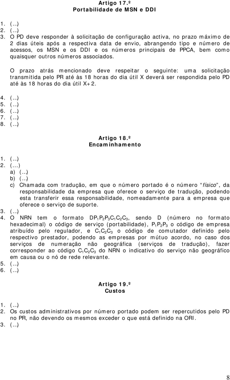 de PPCA, bem como quaisquer outros números associados.