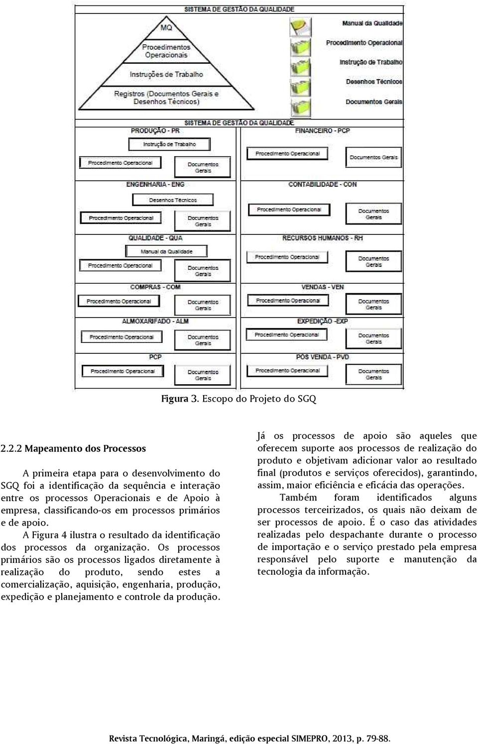 processos primários e de apoio. A Figura 4 ilustra o resultado da identificação dos processos da organização.