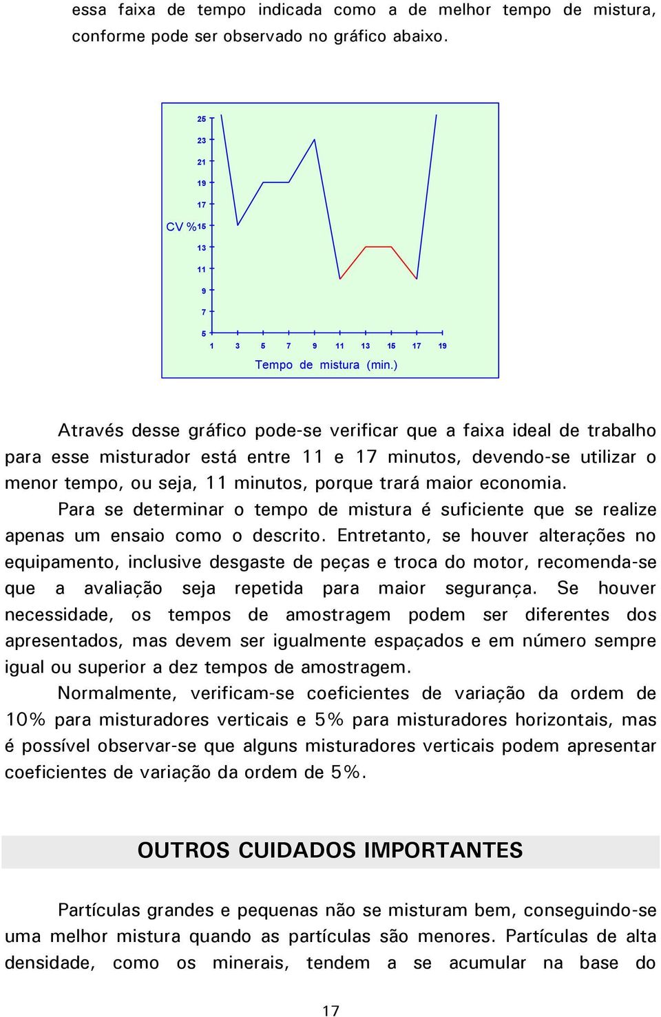 economia. Para se determinar o tempo de mistura é suficiente que se realize apenas um ensaio como o descrito.