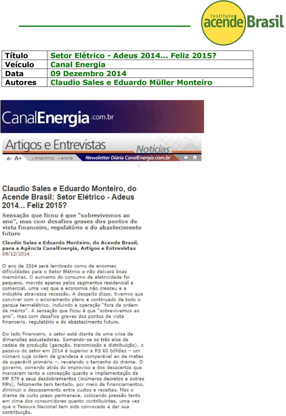 Veículo Canal Energia Data 09
