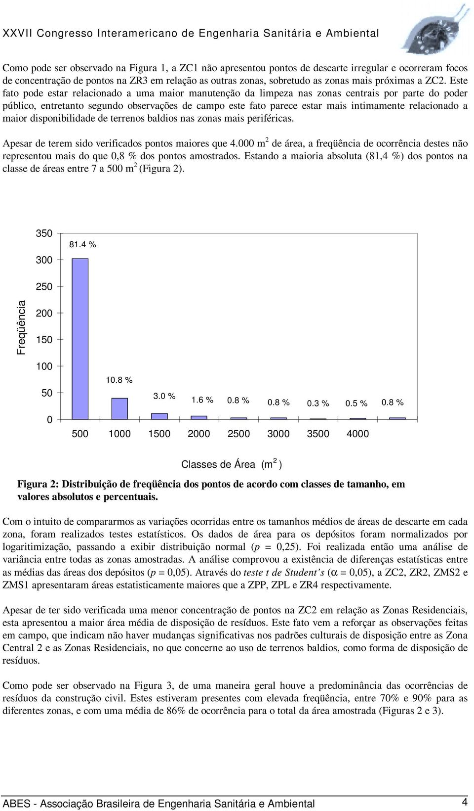 relacionado a maior disponibilidade de terrenos baldios nas zonas mais periféricas. Apesar de terem sido verificados pontos maiores que 4.