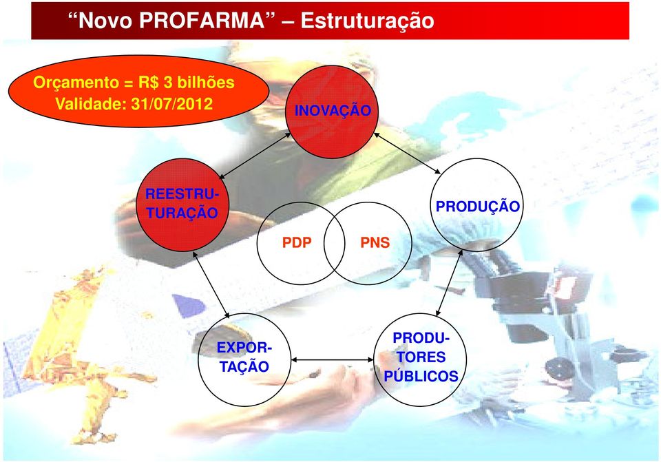 INOVAÇÃO PRODUÇÃO PDP PNS REESTRU-