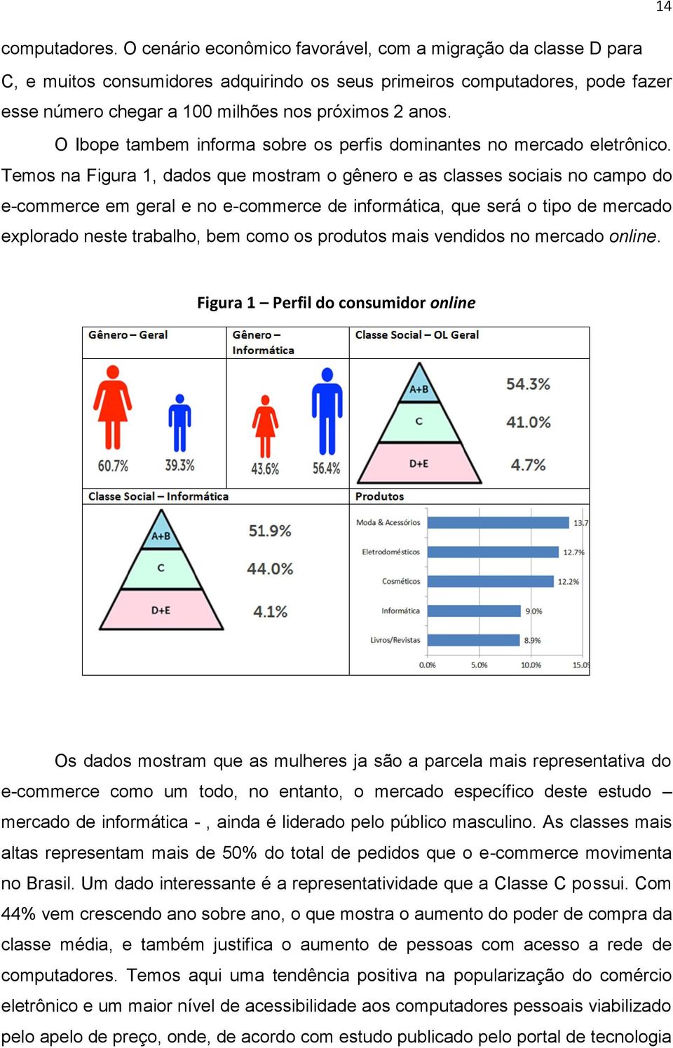 O Ibope tambem informa sobre os perfis dominantes no mercado eletrônico.