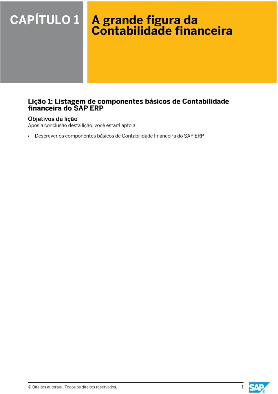 SAP ERP Descrever os componentes básicos de Contabilidade