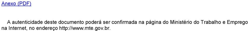 página do Ministério do Trabalho e