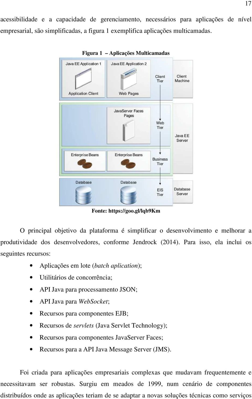 gl/lqb9km O principal objetivo da plataforma é simplificar o desenvolvimento e melhorar a produtividade dos desenvolvedores, conforme Jendrock (2014).