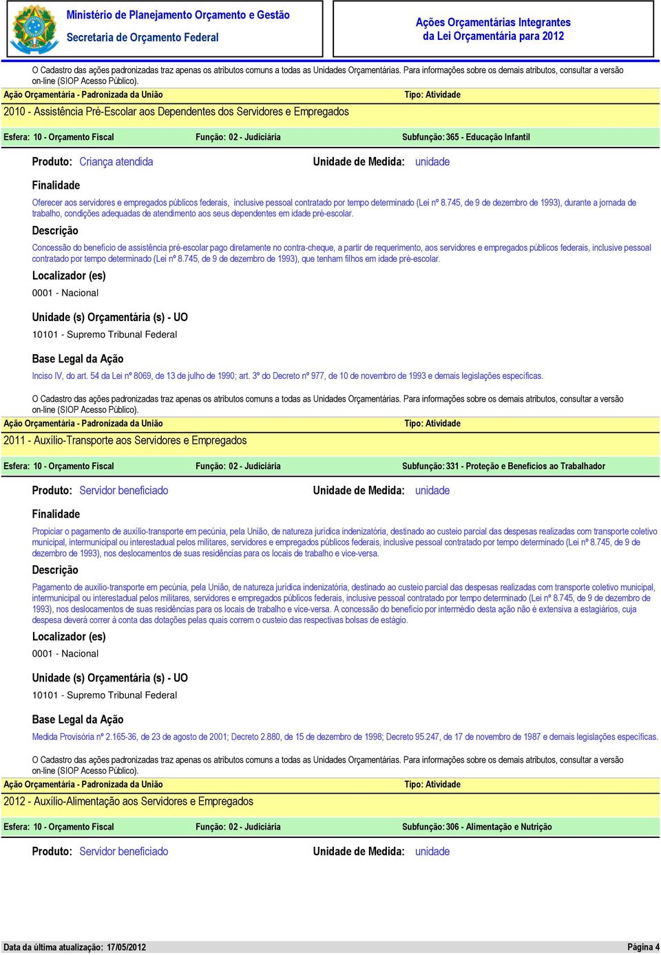 745, de 9 de dezembro de 1993), durante a jornada de trabalho, condições adequadas de atendimento aos seus dependentes em idade pré-escolar.