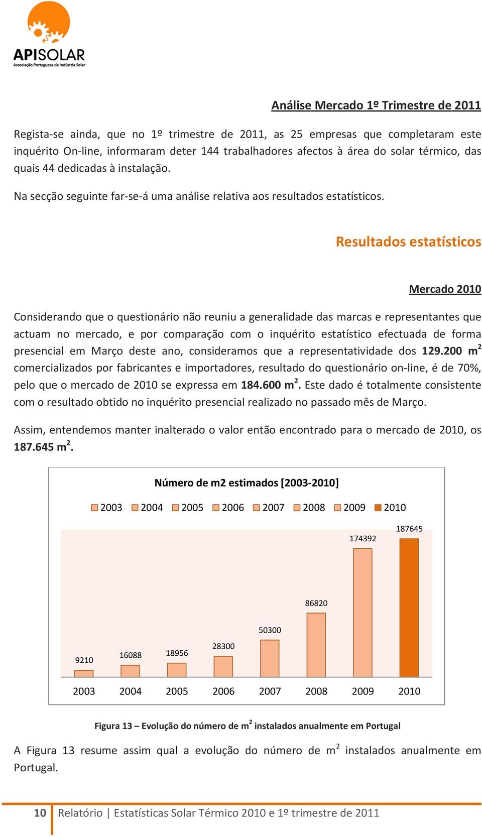 Resultados estatísticos Mercado 2010 Considerando que o questionário não reuniu a generalidade das marcas e representantes que actuam no mercado, e por comparação com o inquérito estatístico