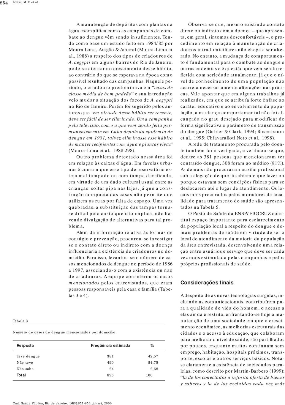 Tendo como base um estudo feito em 1984/85 por Moura Lima, Aragão & Amaral (Moura-Lima et al., 1988) a respeito dos tipos de criadouros de A.