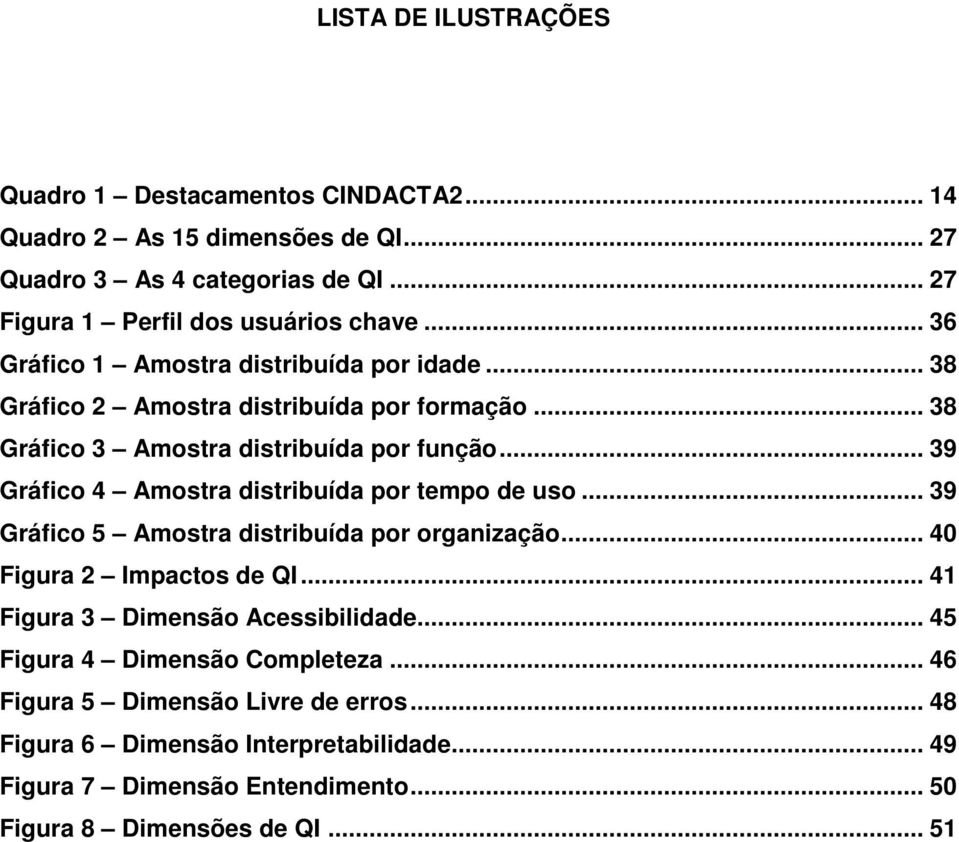 .. 39 Gráfico 4 Amostra distribuída por tempo de uso... 39 Gráfico 5 Amostra distribuída por organização... 40 Figura 2 Impactos de QI.