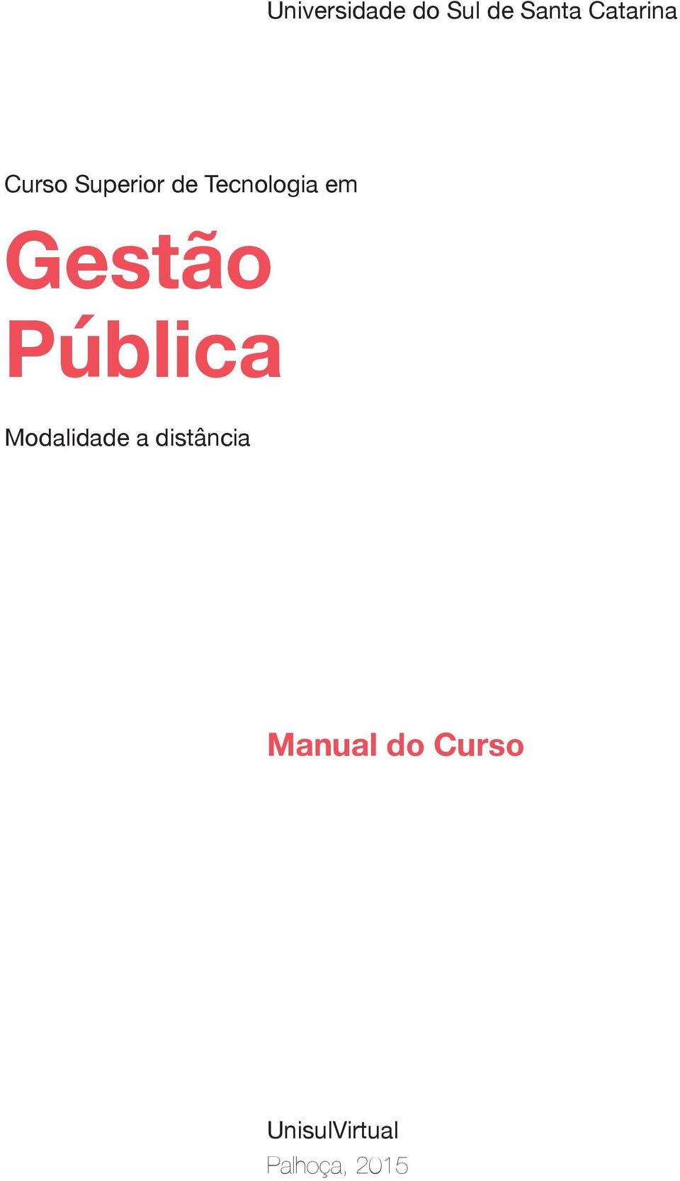 Gestão Pública Modalidade a distância