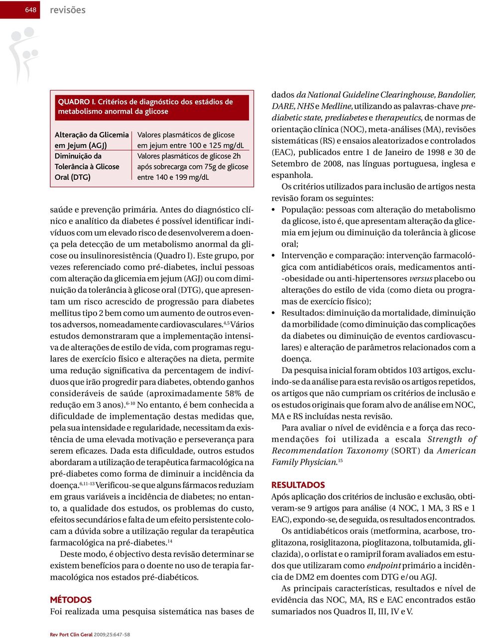 entre 100 e 125 mg/dl Valores plasmáticos de glicose 2h após sobrecarga com 75g de glicose entre 140 e 199 mg/dl saúde e prevenção primária.