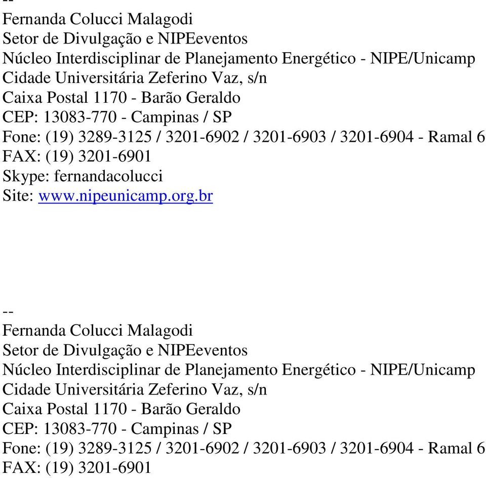 fernandacolucci Site: www.nipeunicamp.org.