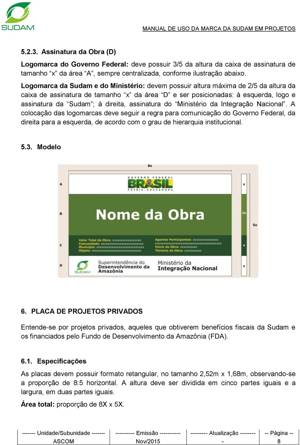 assinatura do Ministério da Integração Nacional.