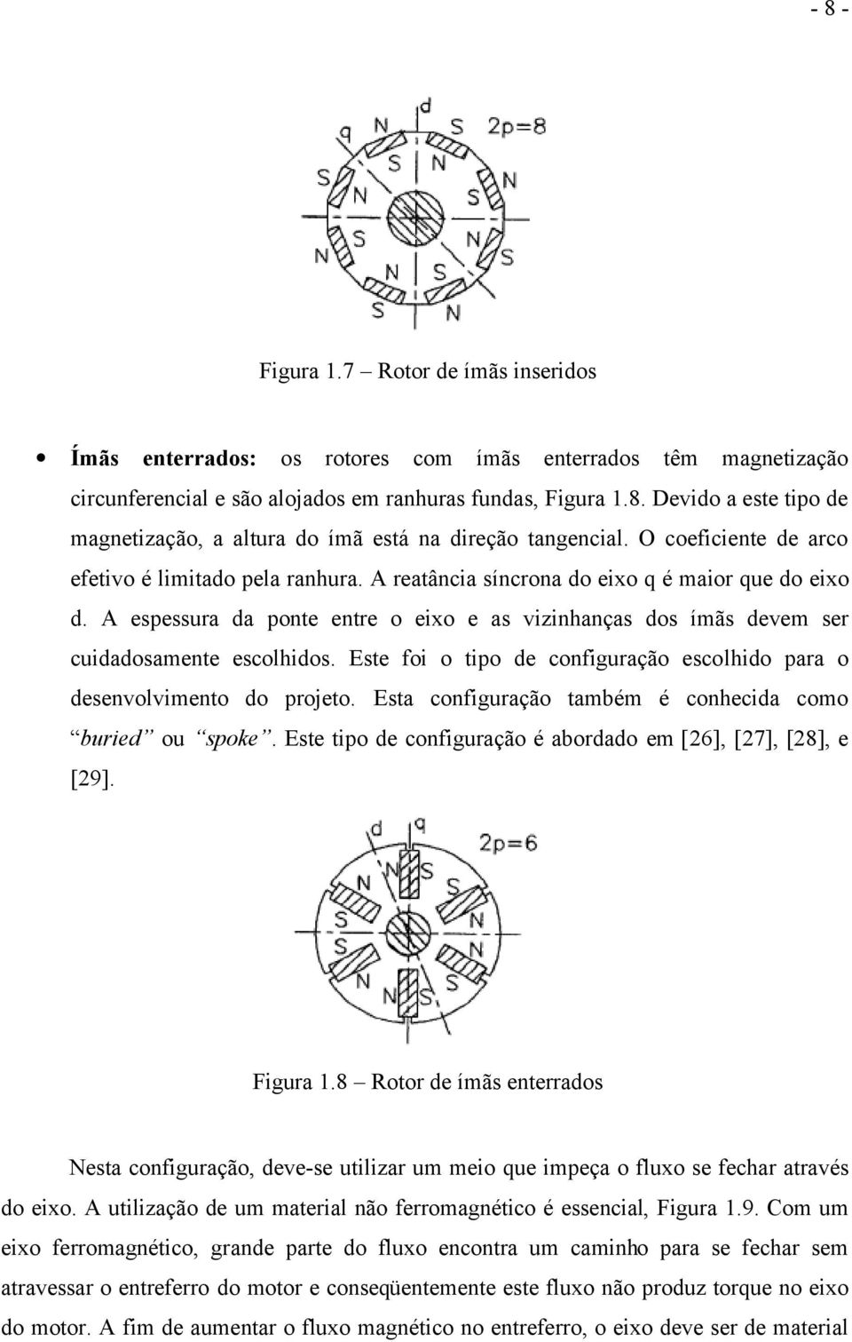 A espessura da ponte entre o eixo e as vizinhanças dos ímãs devem ser cuidadosamente escolhidos. Este foi o tipo de configuração escolhido para o desenvolvimento do projeto.