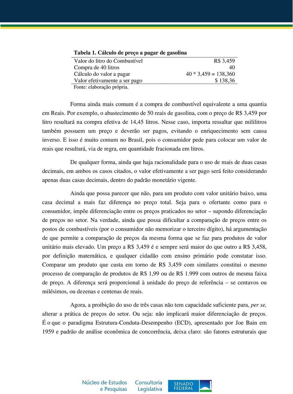 elaboração própria. Forma ainda mais comum é a compra de combustível equivalente a uma quantia em Reais.