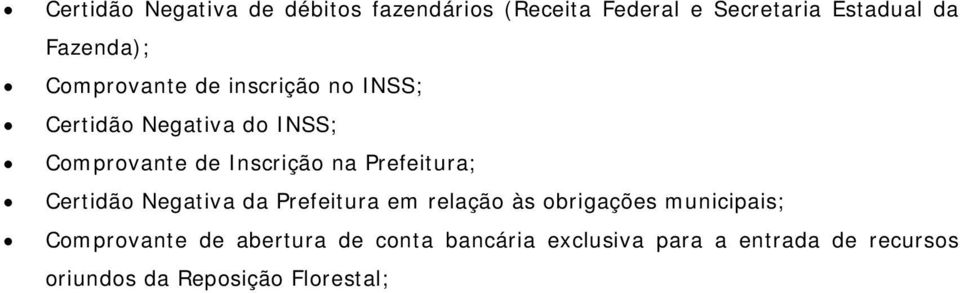 Prefeitura; Certidão Negativa da Prefeitura em relação às obrigações municipais; Comprovante