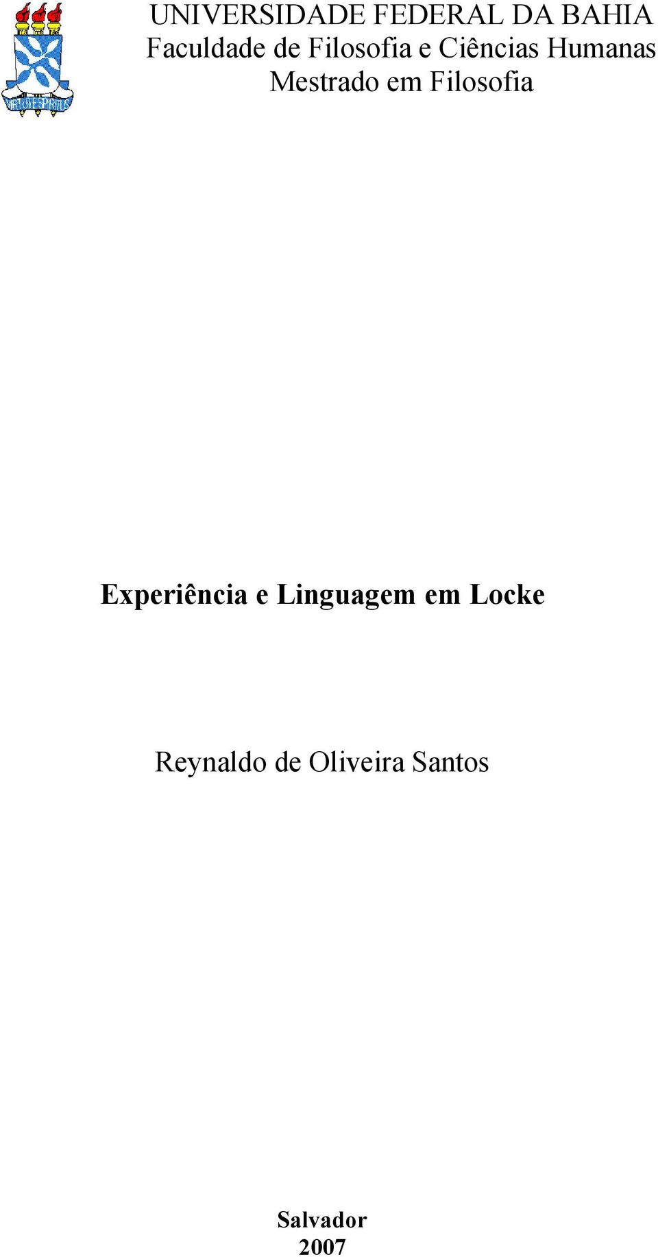 em Filosofia Experiência e Linguagem em