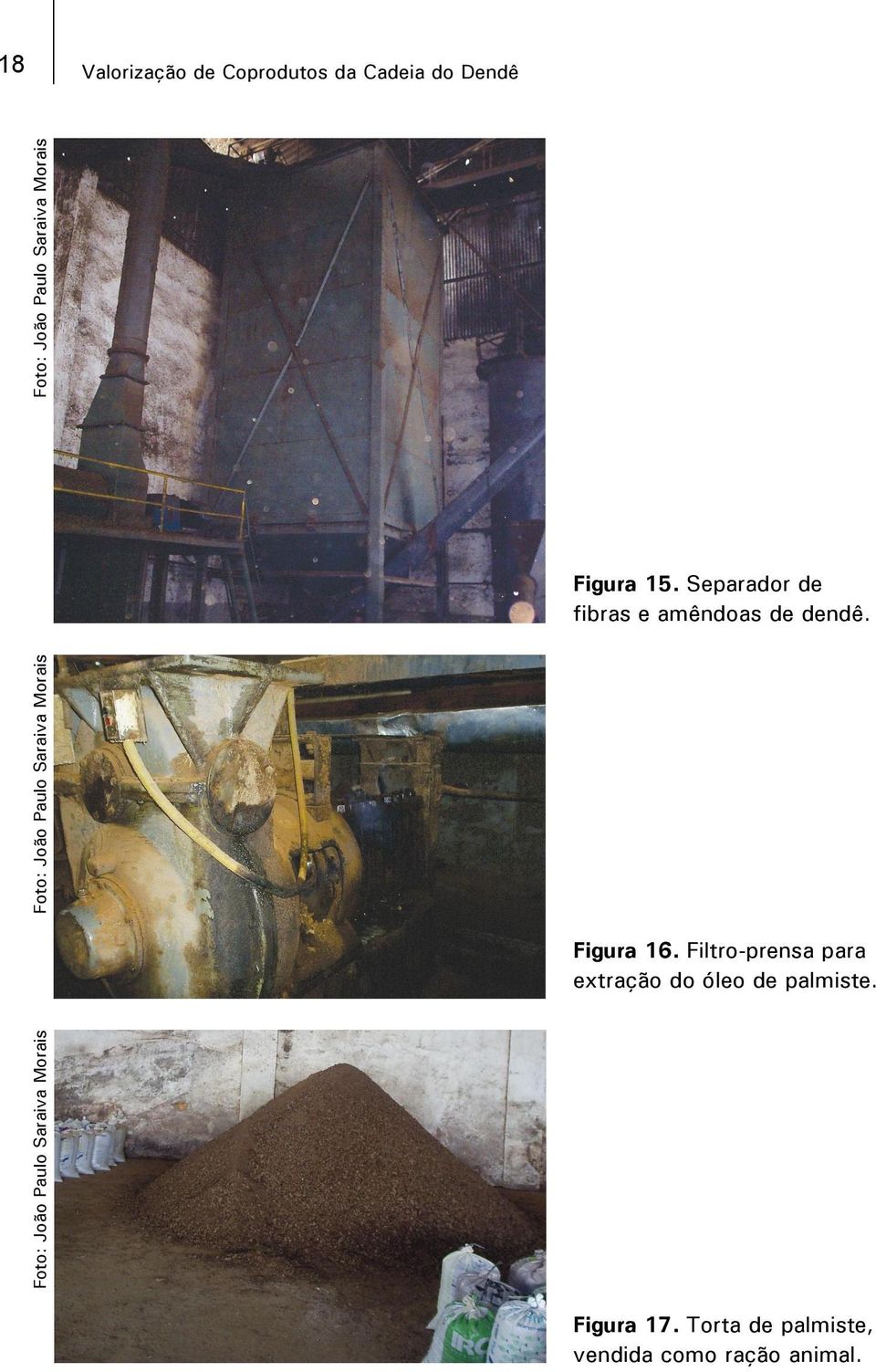Filtro-prensa para extração do óleo de palmiste.
