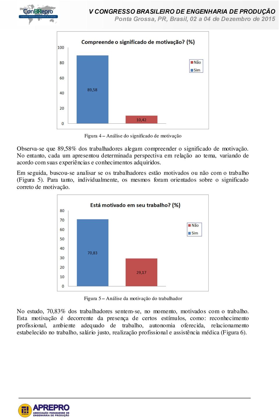 Em seguida, buscou-se analisar se os trabalhadores estão motivados ou não com o trabalho (Figura 5). Para tanto, individualmente, os mesmos foram orientados sobre o significado correto de motivação.